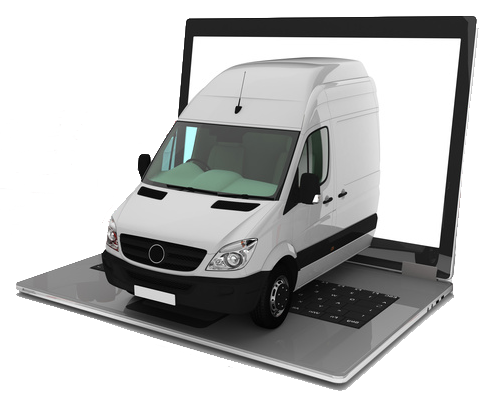 White Van Coming out of laptop 2