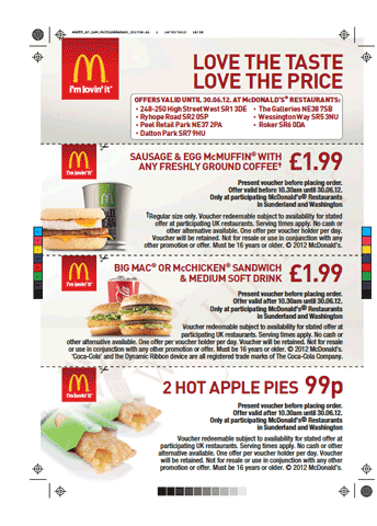 NRG Digital print sample for McDonalds